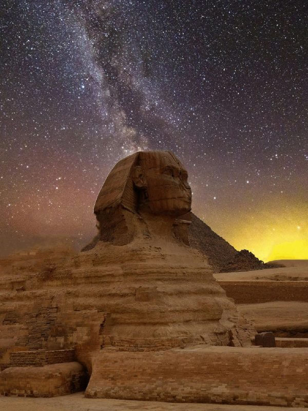 pexels photo 262786 262786 Stunning capture of the Great Sphinx of Giza beneath a star-lit sky with the Milky Way.
